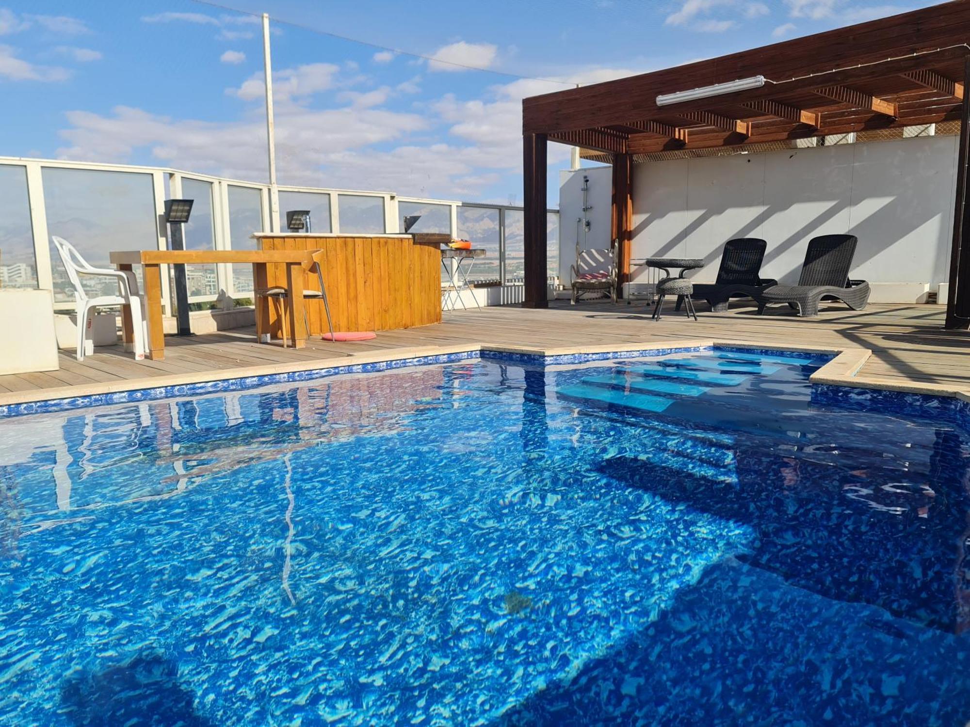 Exclusive Top Luxury Penthouse Near The Sea With Privat Roof-Pool Apartment Ейлат Екстериор снимка